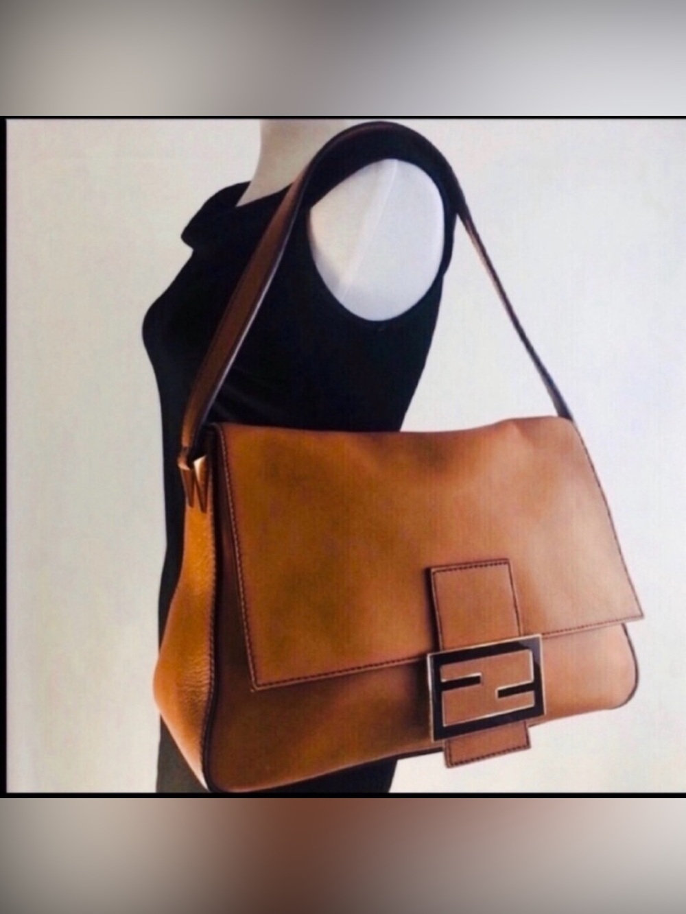 Fendi Camel Leather Baguette Handbag